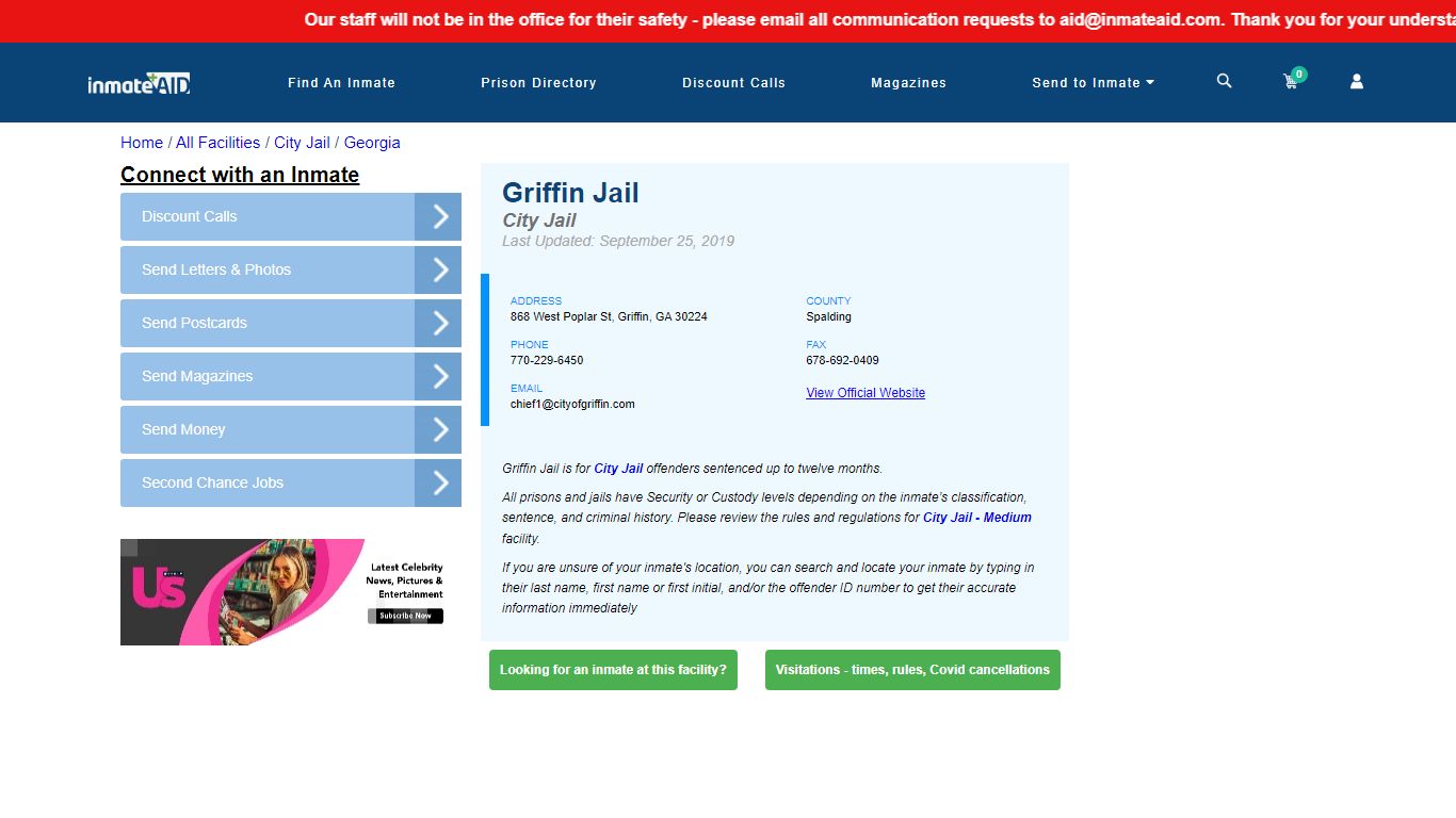 Griffin Jail | Inmate Locator
