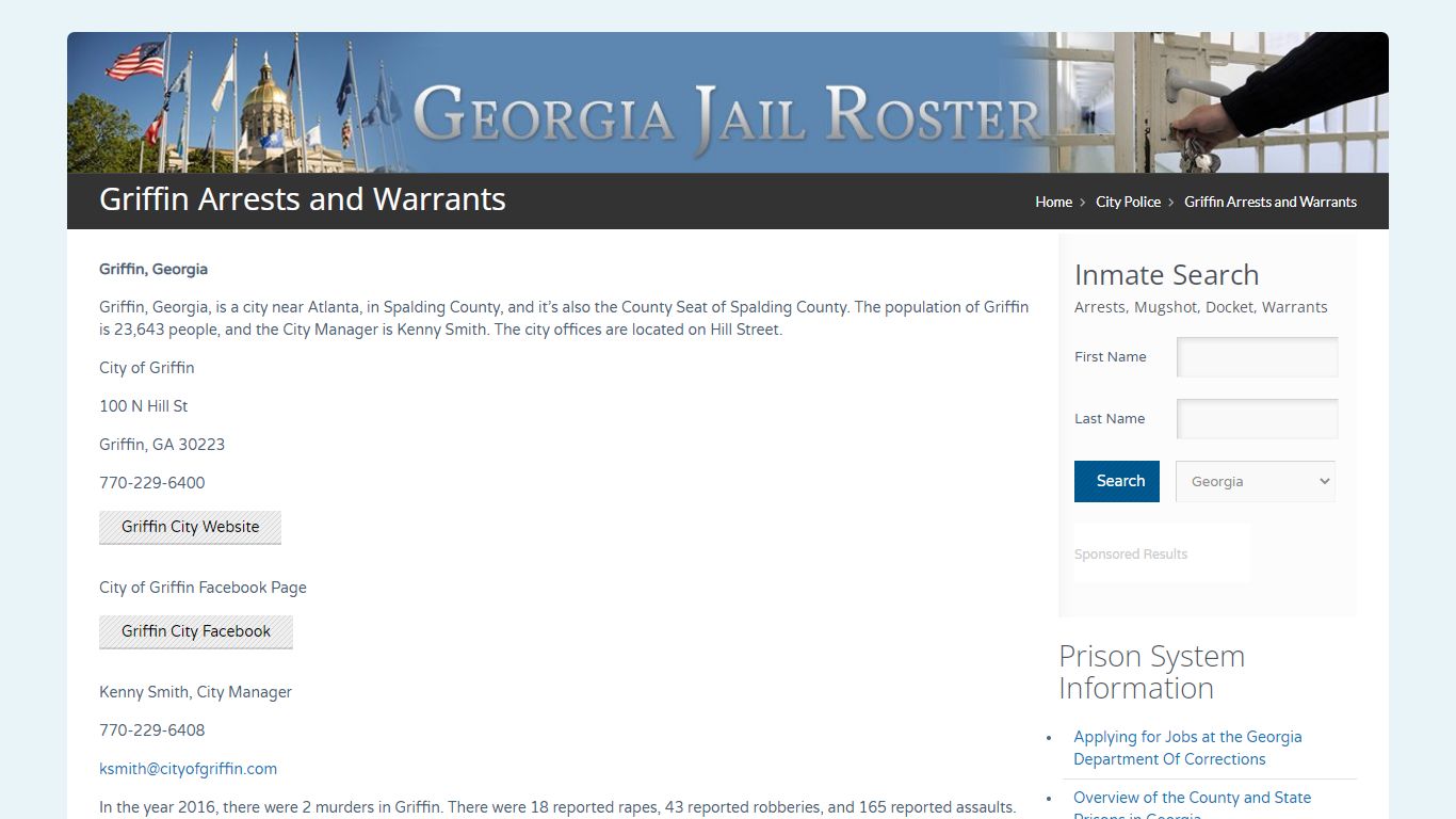 Griffin Arrests and Warrants | Georgia Jail Inmate Search